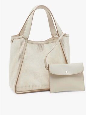 Stella McCartney Cream Mesh Tote with Top Handles